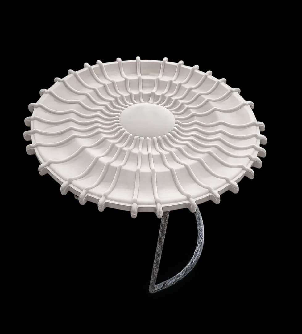 Hand Carved White Sandstone Sunburst Garden Table