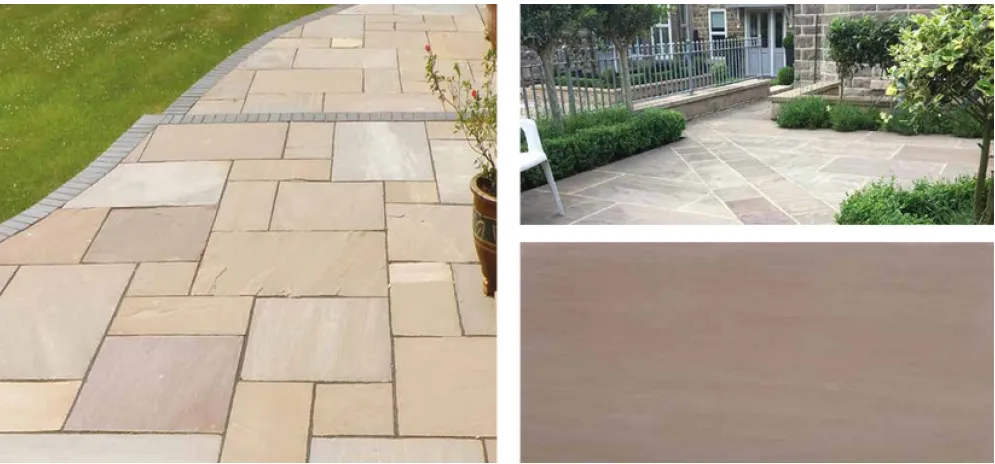 Autumn Brown Natural Sandstone Paving Slabs